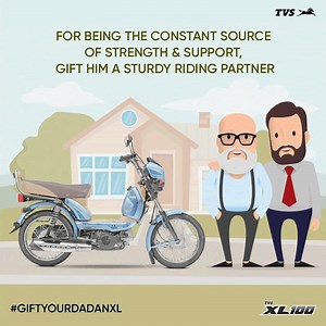 340 reactions · 4 comments | Gift your dad the all-new TVS XL100! Thank him in a special way for all that he has done for you - https://bit.ly/37qlv5Z #TVSXL #TVSXLComfort #TVSXL100 #GiftYourDadAnXL | TVS XL | Facebook