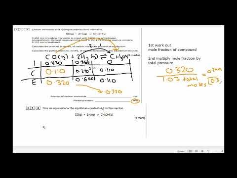 Partial pressure mole fraction calculation A- Level Chemistry