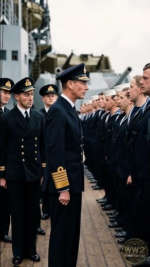 The King Aboard HMS Howe British Monarch Visits King George V Class Battleship