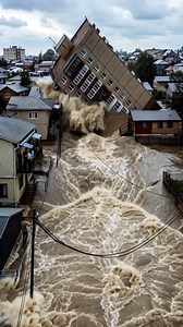 Building Collapses into River – Super Typhoon #BuildingCollapse #BreakingNews #ExtremeWeather | Viral Clip