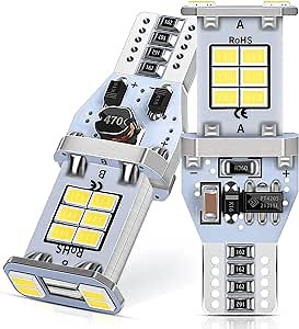 912 921 T15 906 922 W16W LED Bulb for Backup Light Reverse Lights Extremely Super Bright Canbus Error Free LED Bulb Back Up Replacement Light Bulb, 6000K White (Pack of 2)