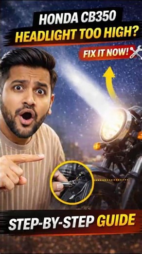 CB350 Headlight Adjustment Explained (No More Sky Beam 🌌) #shorts #new #motovlog #bike #trending