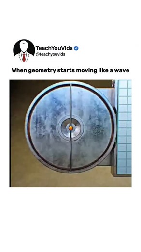 Teach You Vids on Instagram: "When geometry starts moving like a wave 🌊📐 What looks like motion is actually pure mathematics — repeating shapes, shifting angles, and perfect timing creating the illusion of flow. No magic, no randomness… just geometry behaving beautifully under precise rules. This is what happens when math stops being static and starts dancing. #MathInMotion #GeometryArt #VisualPhysics #ScienceMeetsArt #SatisfyingPatterns HowItWorks"