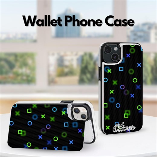 Personalized Gaming Abstract Art Wallet Flip iPhone Case for iPhone 17 16 15 Pro Max, iPhone 17 17E 16 16E 15 14 13, Pro Plus - Etsy
