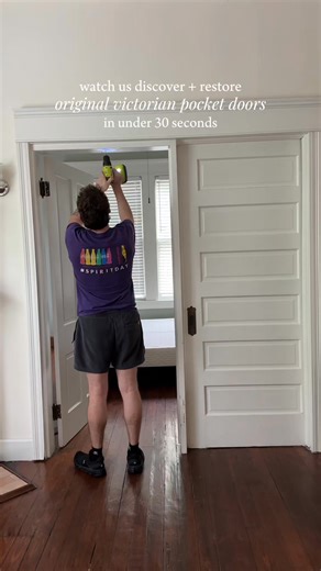 Discovering and restoring victorian pocket doors. #victorian #victorianhouse #pocketdoors #victorianstyle #victorianhome | Victorian Vibes
