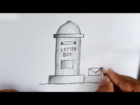 How to draw Letter Box // Post office drawing