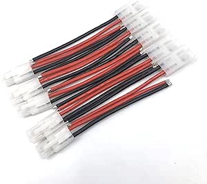 FainWan 5Pairs Ta-mi-ya Big Style Connector Male & Female Plug with 100mm 14AWG Soft Silicone Wire Compatible with RC Speed Racing Model Speed Controller Battery ESC