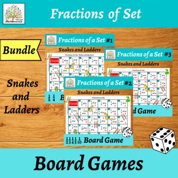 Fractions of a Set Snakes and Ladders Maths Board Dice Games