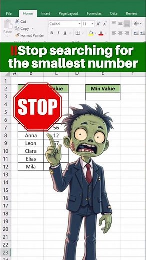 Find the Smallest Number in Excel the Easy Way #shorts #excel #exceltricks