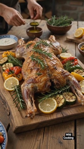 Whole Lamb Roasted Over Open Fire 🔥 | Traditional Outdoor Cooking Recipe | Primitive Campfire Roast