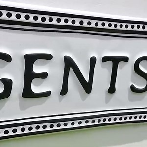 All Chic Set of 2 Ladies Bathroom Sign Enamel Restroom Sign Bathroom Decor Ladies and Gents Restroom Sign Restroom Signs for Business, Washroom Sign