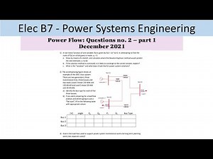 PEO solve examples (ELEC B7) Power Flow Question no. 2 - Part 1