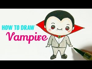HOW TO DRAW A VAMPIRE | Cute Halloween Vampire Easy Drawing For Kids ( Step by Step )