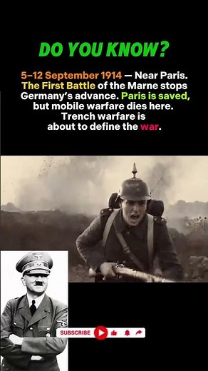 September 5–12, 1914: The Battle That Froze the War #history #warhistory