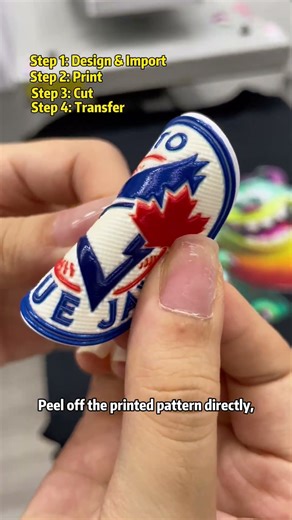 Complete printing process of roll to roll garment 3D label sticker printer