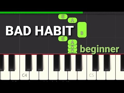 Steve Lacy - Bad Habit (Very Easy Piano Tutorial)