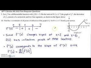2022 AP Calculus AB & BC Free Response Question #3
