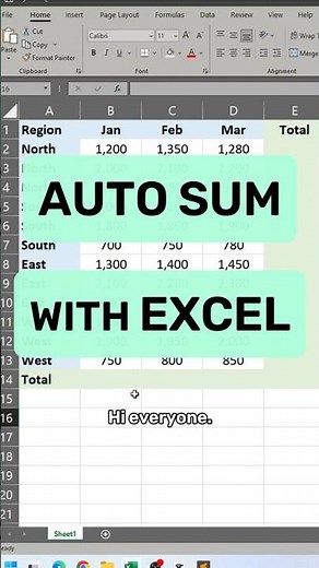 Excel AutoSum Trick You NEED to Know⚡(ALT = Shortcut!)