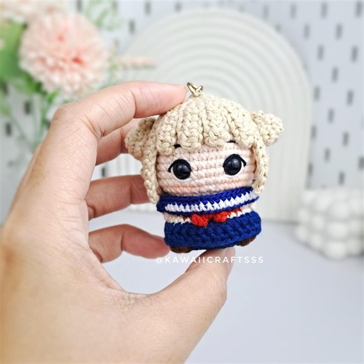 Chibi Anime Yandere Anime Girl Villain Crochet Keychain - Etsy
