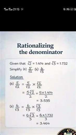 The SECRET to Rationalizing Denominators! 🤫✨ #math#equation #sloution