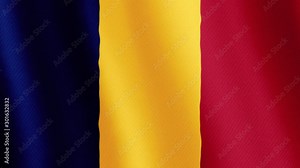 Flag Romania - 4K high resolution flag, evolving in the wind. Full HD footage