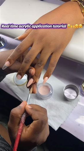 Real time acrylic application tutorial for beginners 💗☺️☺️ #nails #acrylicapplication #acrylicnails #nailvidoe