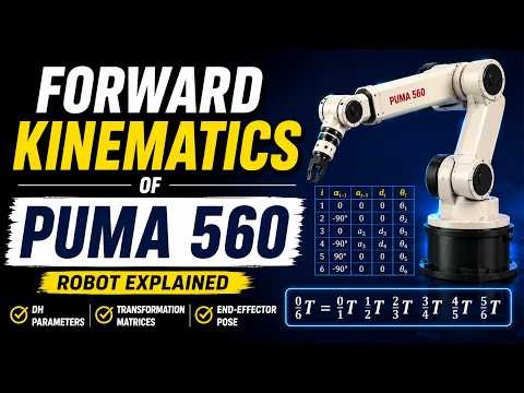 Forward(Direct) Kinematics of a 6-DOF PUMA 560 Robot using DH Parameters | Robotics Engineering