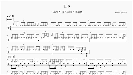 🥁Dave Weckl - In 5【Jazz Fusion】★独家制作★ 动态鼓谱