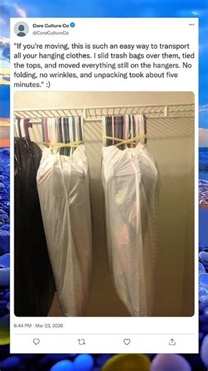 Move Hanging Clothes Without Wrinkles 👔✨ Easy Packing Hack!#MovingHacks