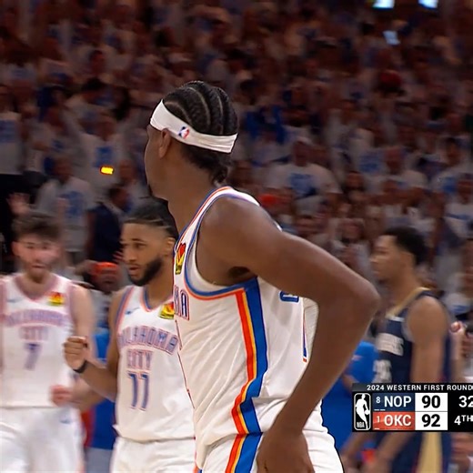 189K views · 1.8K reactions | SGA took over in the 4th quarter to lead the Thunder to the Game 1 win against the Pelicans! 28 PTS | 6 REB | 4 AST | NBA | Facebook