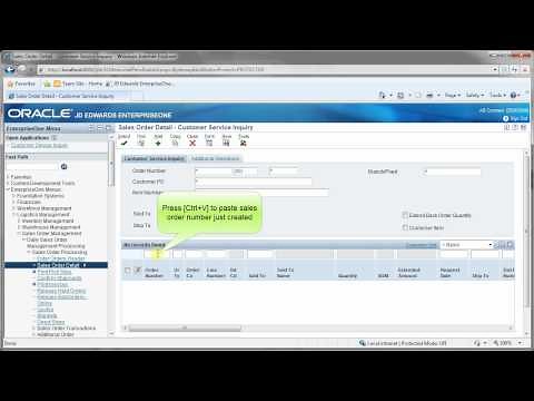 Releasing a blanket sales order - JDE E1 90 - Sales Order Management.mp4