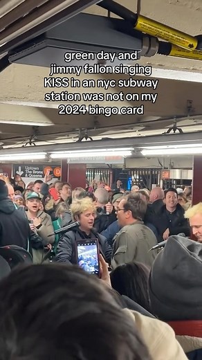 Green Day & Fallon surprise performance at the Rockefeller subway station! Another POV by @bethmfb 🎬 Did you know? Green Day next event is an intimate gig at New York’s 1,100-capacity Irving Plaza on Thursday night (Jan. 18) in advance of Friday’s (Jan. 19) release of their album, Saviors. Jimmy Fallon is known to have surprise performances at the Rockefeller subway. if you see somebody playing their long hair, long beard, it’s a good chance. It is Fallon with a famous band or a singer. | New Y