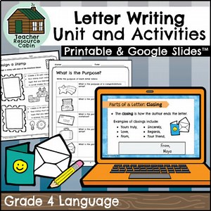 Grade 4 Letter Writing Unit (Printable   Google Slides™)