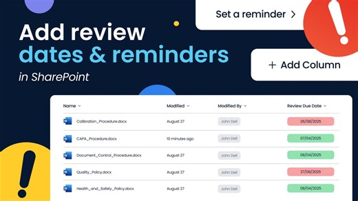 Always keep policies up to date – automated SharePoint review process