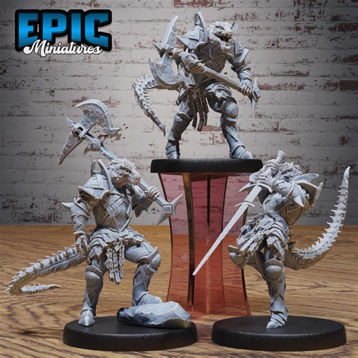 Half-dragon Warrior - Epic Miniatures | #141 - Beastly Champions - Etsy
