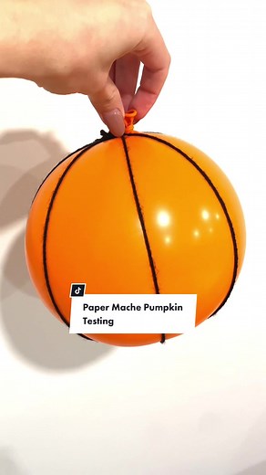 Our first attempt at paper mache pumpkins involved a balloon and yarn, let’s just say we could do that better! 😂 If you want to see how we did it click here 👉 @One Little Project 👩🏻‍🎨✂️🖍 #papermache #papermacheart #behindthescenes #trialanderror #crafty #pumpkincrafts #crafttesting #halloweencrafts #fallcrafts #waiticandothatbetter