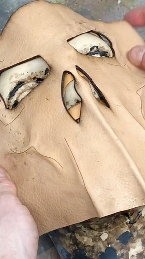 2.1M views · 10K reactions | Throwback to this fun leather wrestling mask. One of my earlier viral videos. #mask #masks #process #processvideo #leather #processart #leather #leathermask #costume #leathercraft #leathercrafting #howitsmade #performer #tutorial #howto #wrestlingentrance #wrestlingmask #costume #costumeideas #musician #designer #prowrestling #haunt #dance | Rockwell Masks | Facebook