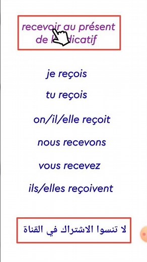 Verbe recevoir au présent