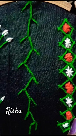 beautiful threads stiched design tutorial 🪡😍 #handbroidery #art #embrodering #crochet #stitching