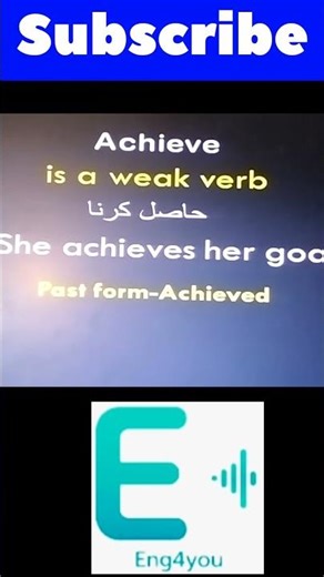 Achieve Verb | Past & Past Participle with Simple Examples | Eng4You