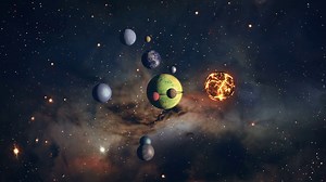 Camera Moving Through Planets Moons Stopping Stock Motion Graphics SBV-313688014 - Storyblocks