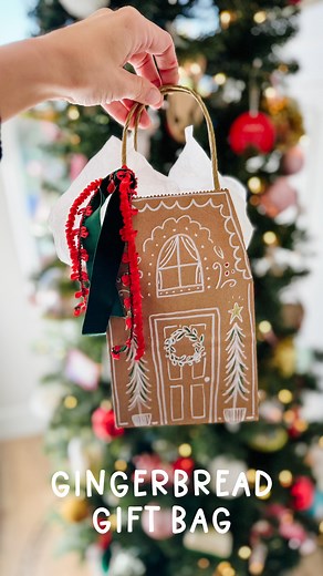If you need a super easy gift bag idea for Christmas - I got you covered! 🎄 I grabbed a pack of these Kraft paper bags from Target, white paint marker from Walmart and my kids Crayola markers to get this cute gingerbread house bag! The extra ribbons and tissue paper finish it off and guaranteed no one will have the exact bag you do! Use it for white elephant, neighborhood gifts or have your kids try it out for a teacher gift bag! ❤️ | Pippi Post