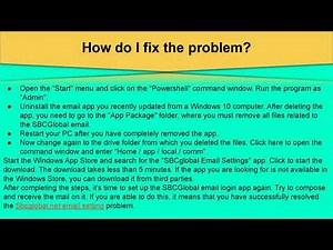 How to put update SBCGlobal email settings windows 10 mail app 2 video