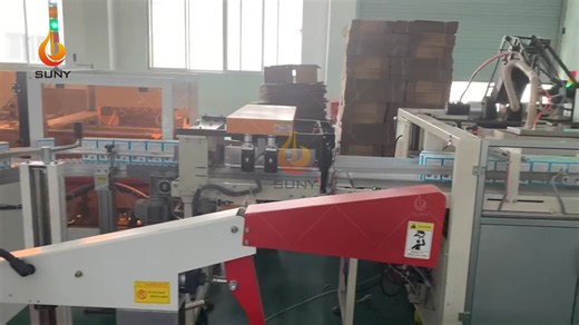Application scenario: automation at the end of the tissue production line ✅ Automatic unpacking → ✅ Automatic cartoning (soft/box) → ✅ Automatic box sealing → ✅ Robotic palletizing → ✅ Whole pallet transfer and outbound delivery. To improve production efficiency and delivery capacity, this customer installed an automatic cartoning machine and palletizing system at the end of the tissue paper production line. From the completion of tissue packaging to the neat stacking of finished products on pal