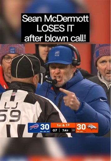Buffalo Bills coach Sean McDermott loses his patience with the refs after a blown call in overtime cost the Bills a trip to the AFC Championship Game. #buffalobills #billsmafia #nflmemes #nflplayoffs #denverbroncos