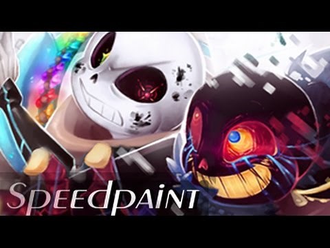 ErrorSans vs. InkSans SPEEDPAINT (Undertale AUs) Clashing Opposites