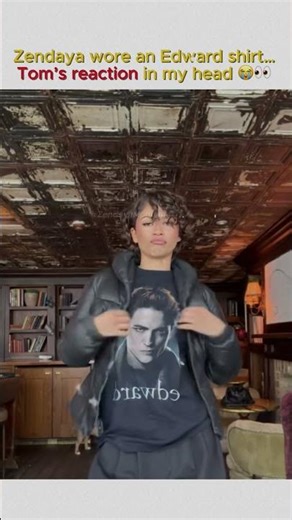 Zendaya wore an Edward shirt… Tom’s reaction in my head 😭👀 #Zendaya #TomHolland #Shorts
