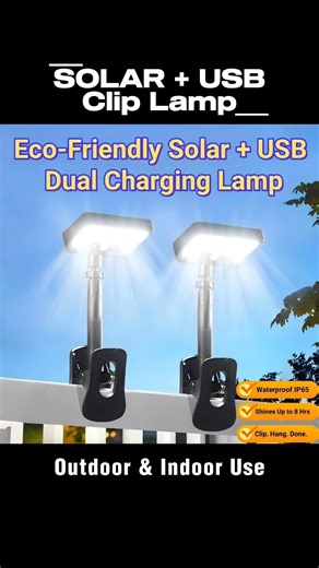 Solar & USB Dual Charging Clamp Lamp | Waterproof Motion Sensor LED | Outdoor Light #maetsuen
