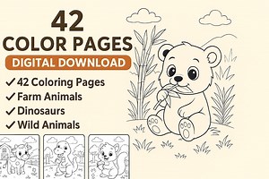 42 ausdruckbare Malvorlagen für Kinder und Kleinkinder – Tier-, Wildtier- und Vorschul-Aktivitätsbuch - Etsy.de