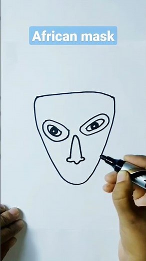How to draw African Mask for kids👺👽👍💥#shorts #satisfying #drawing #african